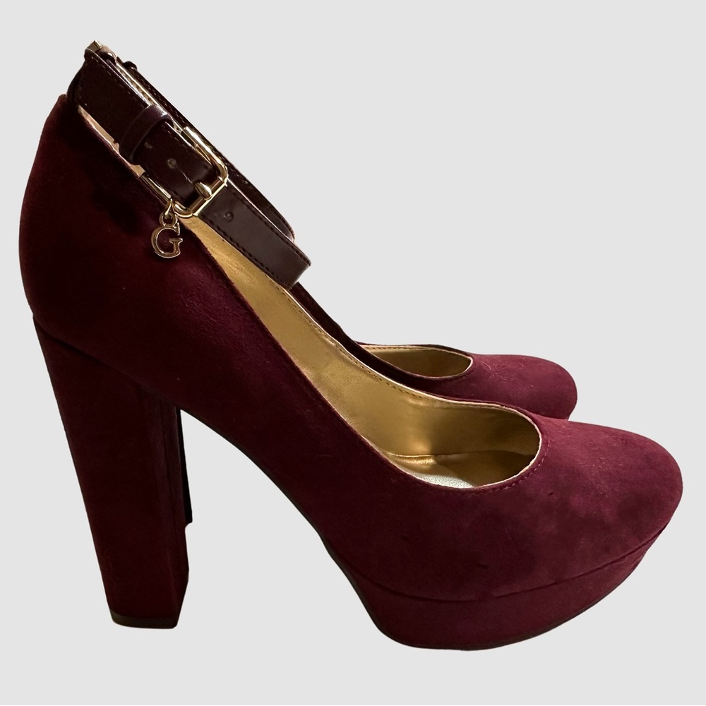 Guess burgundy size 6.5M heels - Picture 4 of 6